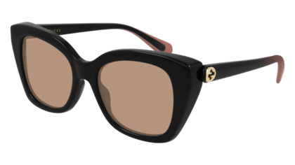 Gucci Sonnenbrille mit braunen Gläsern und breiter Fassung