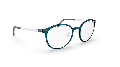 Silhouette Brille mit blauem Rahmen