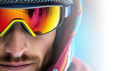 Nahaufnahme eines Mannes mit Sportbrille